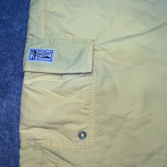 Polo Ralph Lauren Swim Trunks Mens XL Yellow Board Shorts Inseam Lined - Picture 7 of 10